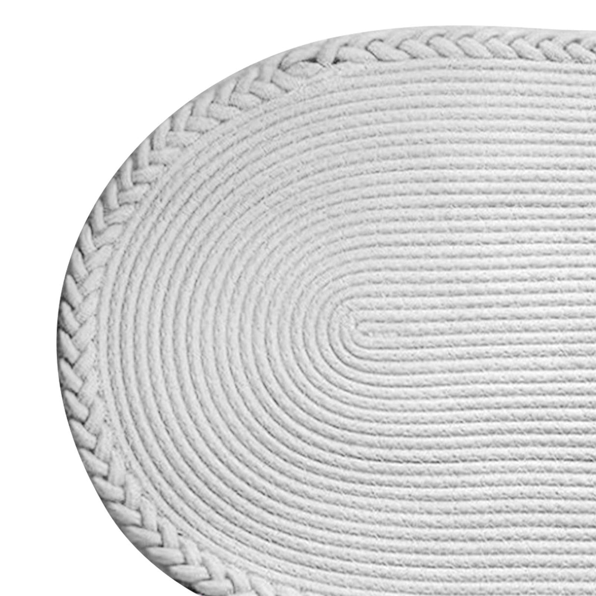 Bedroom Carpet Hand Woven Bedside Rug Study Living Room Oval Carpet Pure Color Floor Mat White