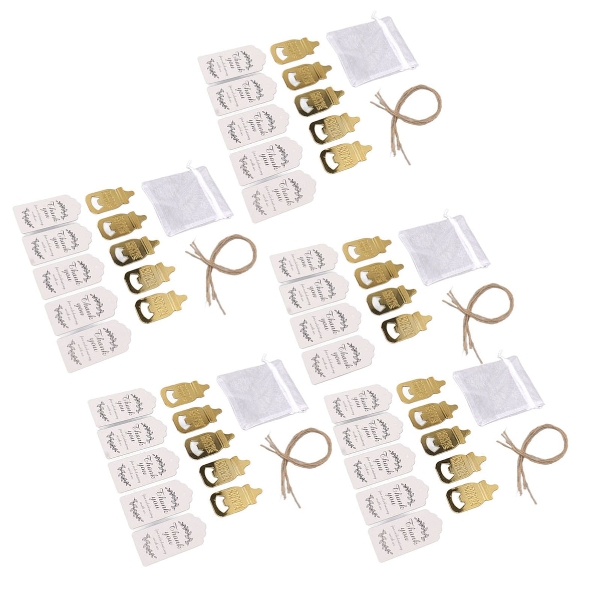 24 Set Baby Bottle Opener Zinc Alloy Cute Baby Bottle Shaped Bottle Opener Baby Shower Return Gift for Baby Shower Party Golden