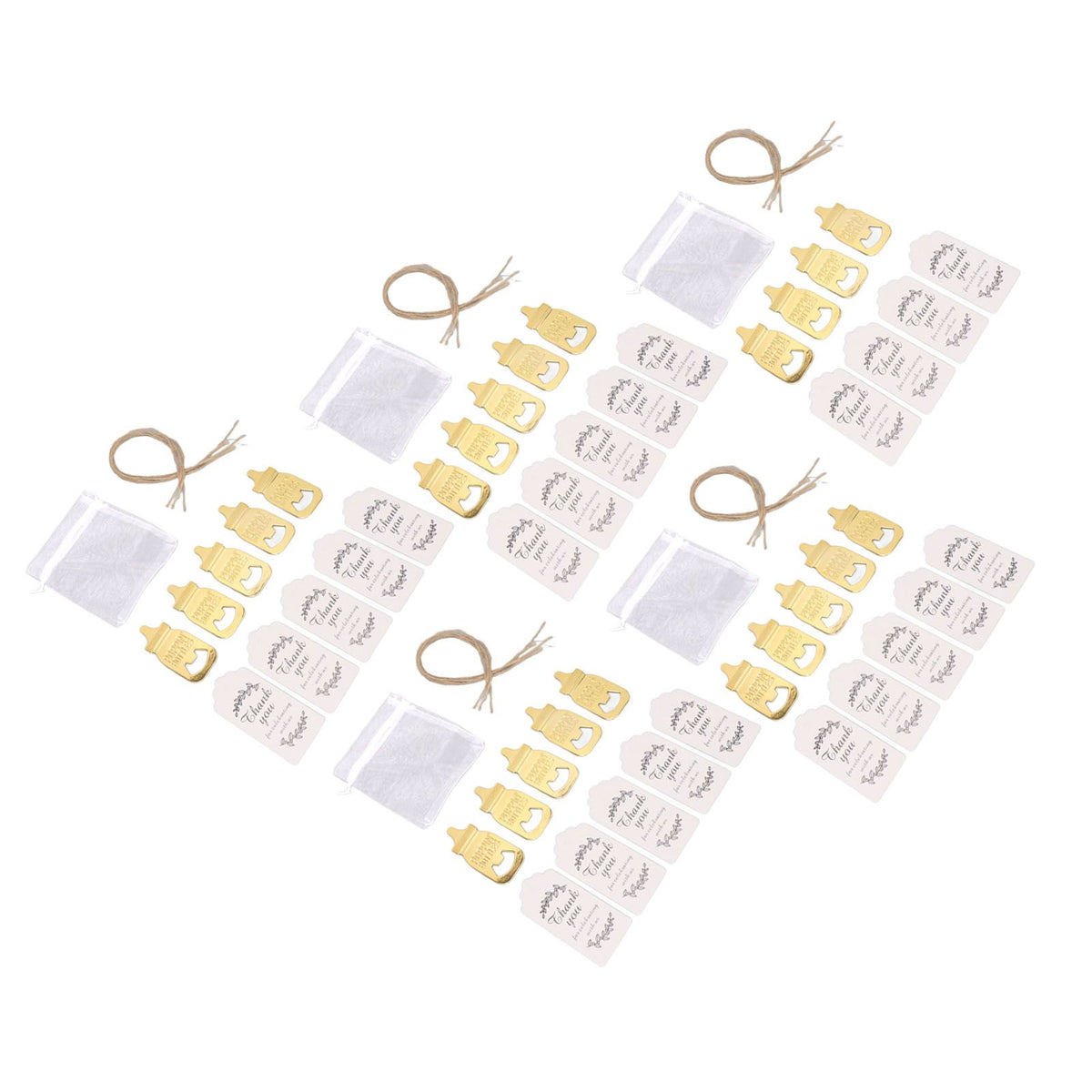 24 Set Baby Bottle Opener Zinc Alloy Cute Baby Bottle Shaped Bottle Opener Baby Shower Return Gift for Baby Shower Party Golden