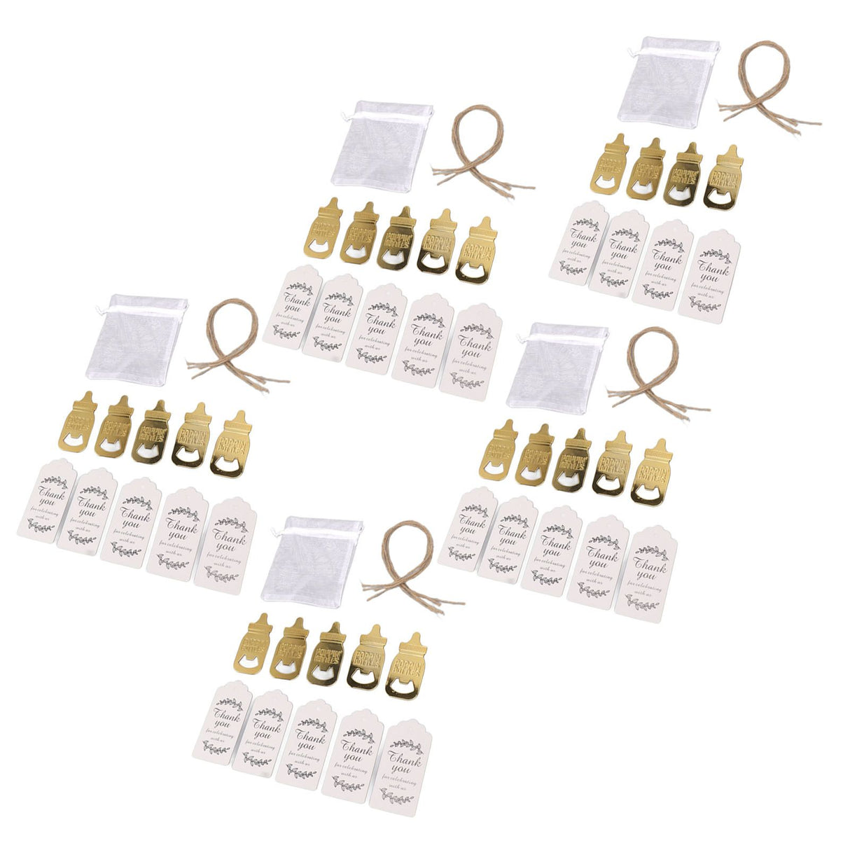 24 Set Baby Bottle Opener Zinc Alloy Cute Baby Bottle Shaped Bottle Opener Baby Shower Return Gift for Baby Shower Party Golden