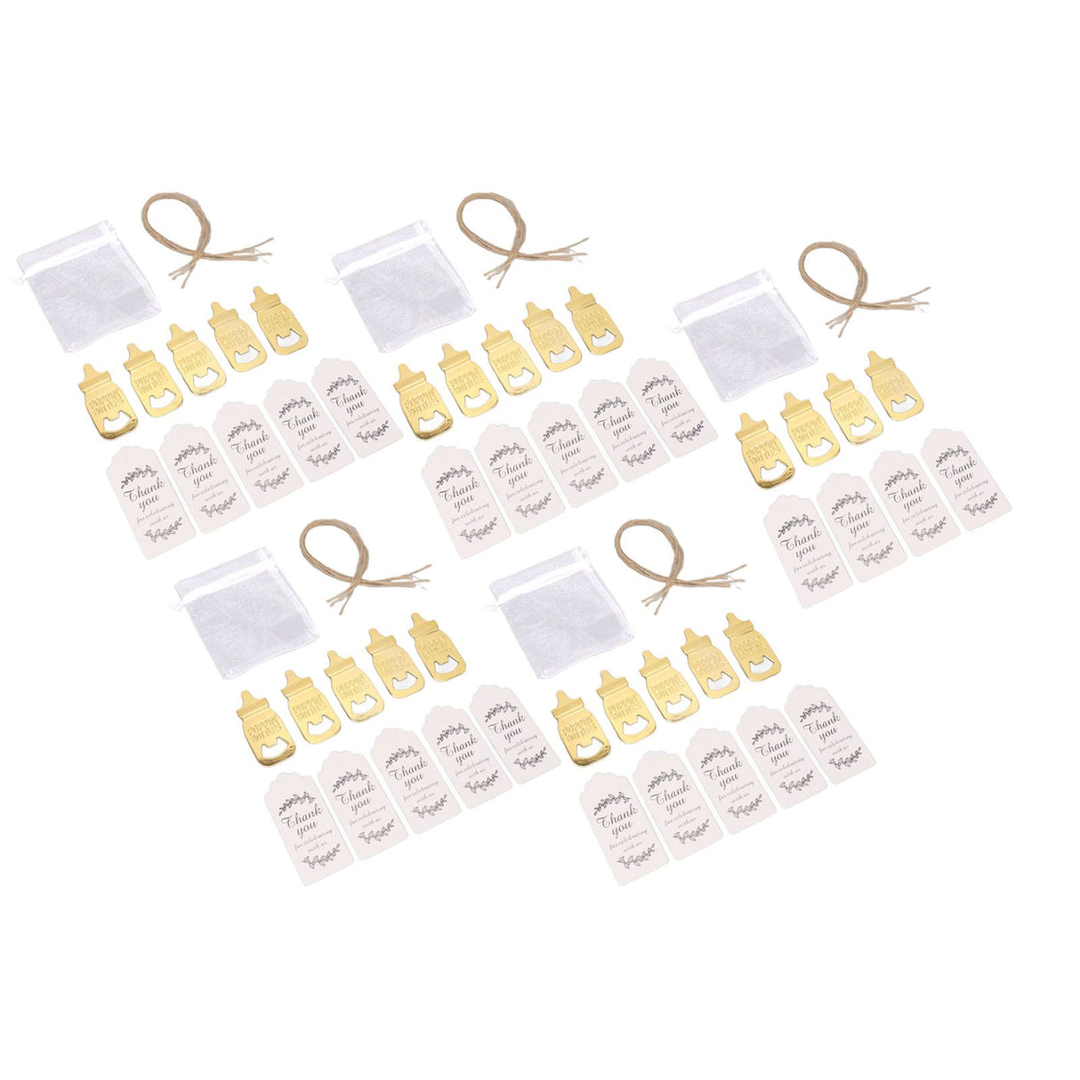24 Set Baby Bottle Opener Zinc Alloy Cute Baby Bottle Shaped Bottle Opener Baby Shower Return Gift for Baby Shower Party Golden