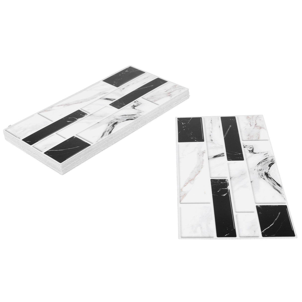 27PCS Kitchen Wallpaper Tile Self Adhesive PVC Wear Resistant White Black Faux Brick for Home Bathroom