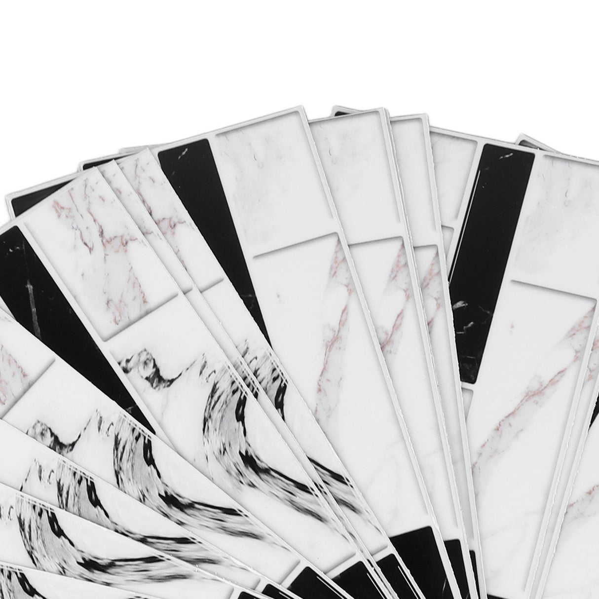 27PCS Kitchen Wallpaper Tile Self Adhesive PVC Wear Resistant White Black Faux Brick for Home Bathroom