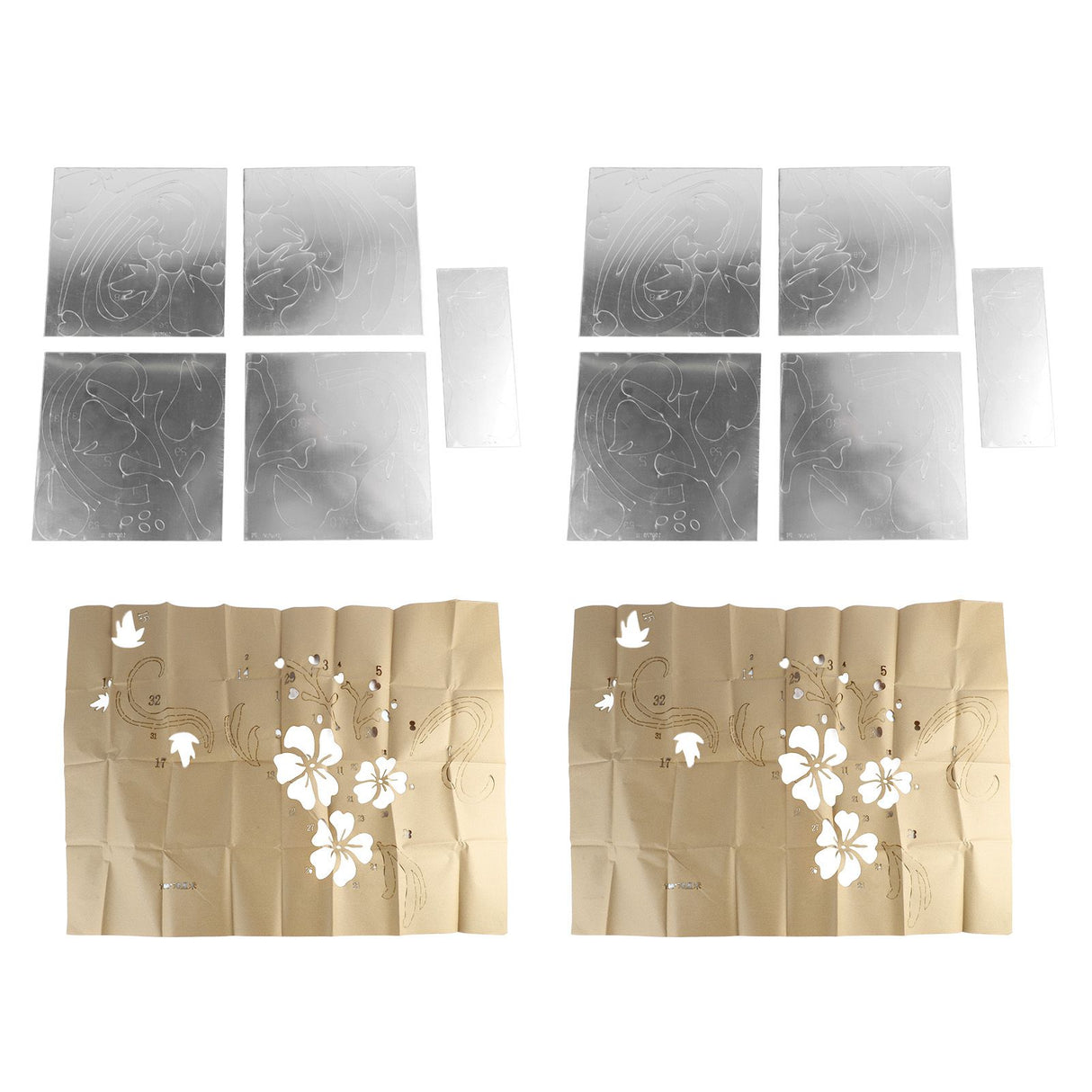 2 Sets 3D Acrylic Mirror Wall Stickers Innovative Flower Rattan Mirror Wall Decal for Living Room TV Background Wall