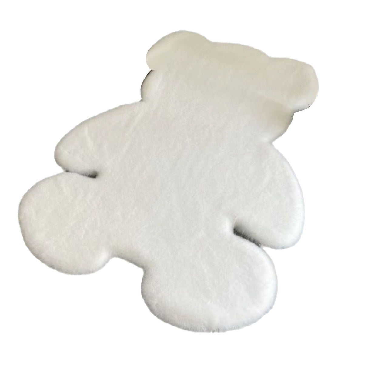 Cute Bedroom Rug Soft Bear Shaped Shaggy Floor Mat for Kids Teen Girls Room Floor Living Room White 45x60
