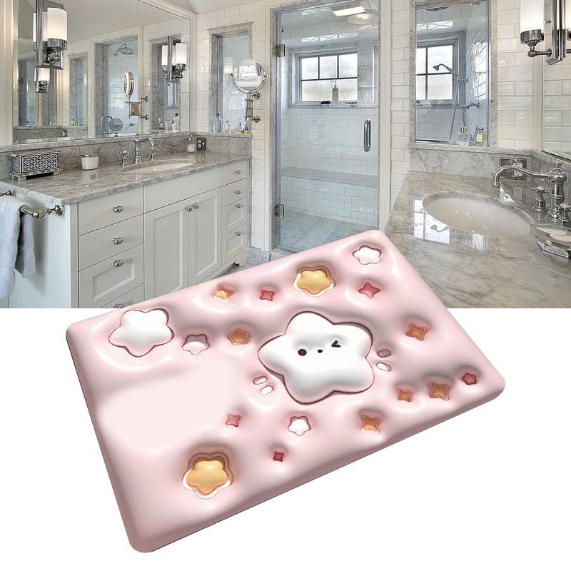 Diatomaceous Earth Floor Mat 3D Visual Water Absorbent Fast Drying Floor Mat for Bathroom H5