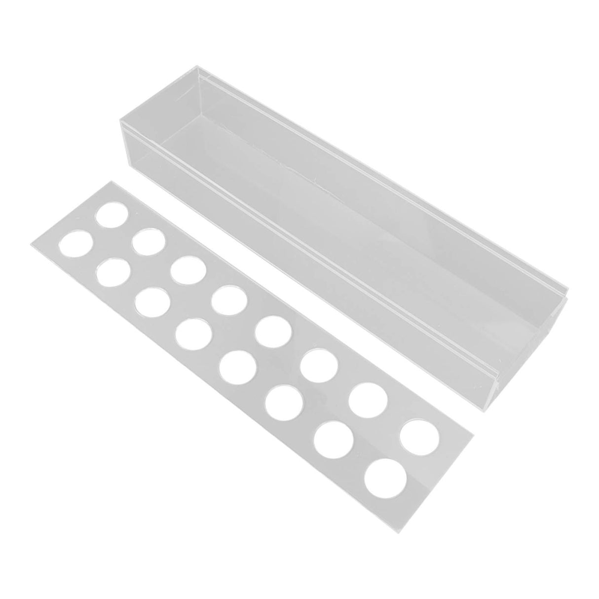 Clear Acrylic Flower Vase Multi Holes Elegant Decorative Long Rectangle Vase for Wedding Home Dining Table Decor 40cm/15.7in
