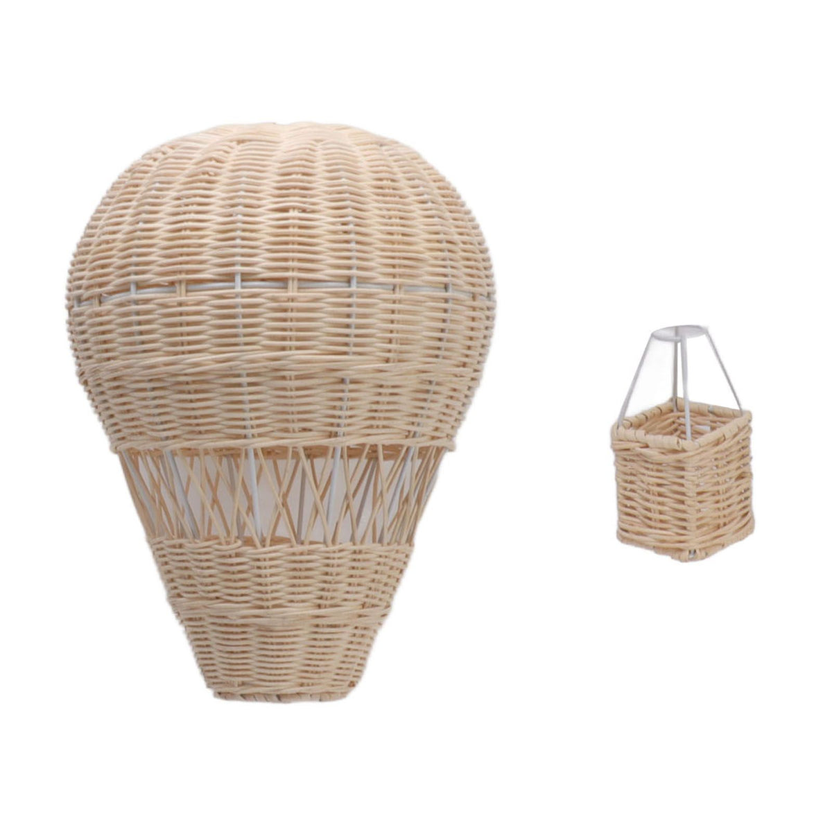 Woven Hot Air Balloon Handcrafted Exquisite Details Rattan Weaving Decoration for Kids Room Party Photo Prop
