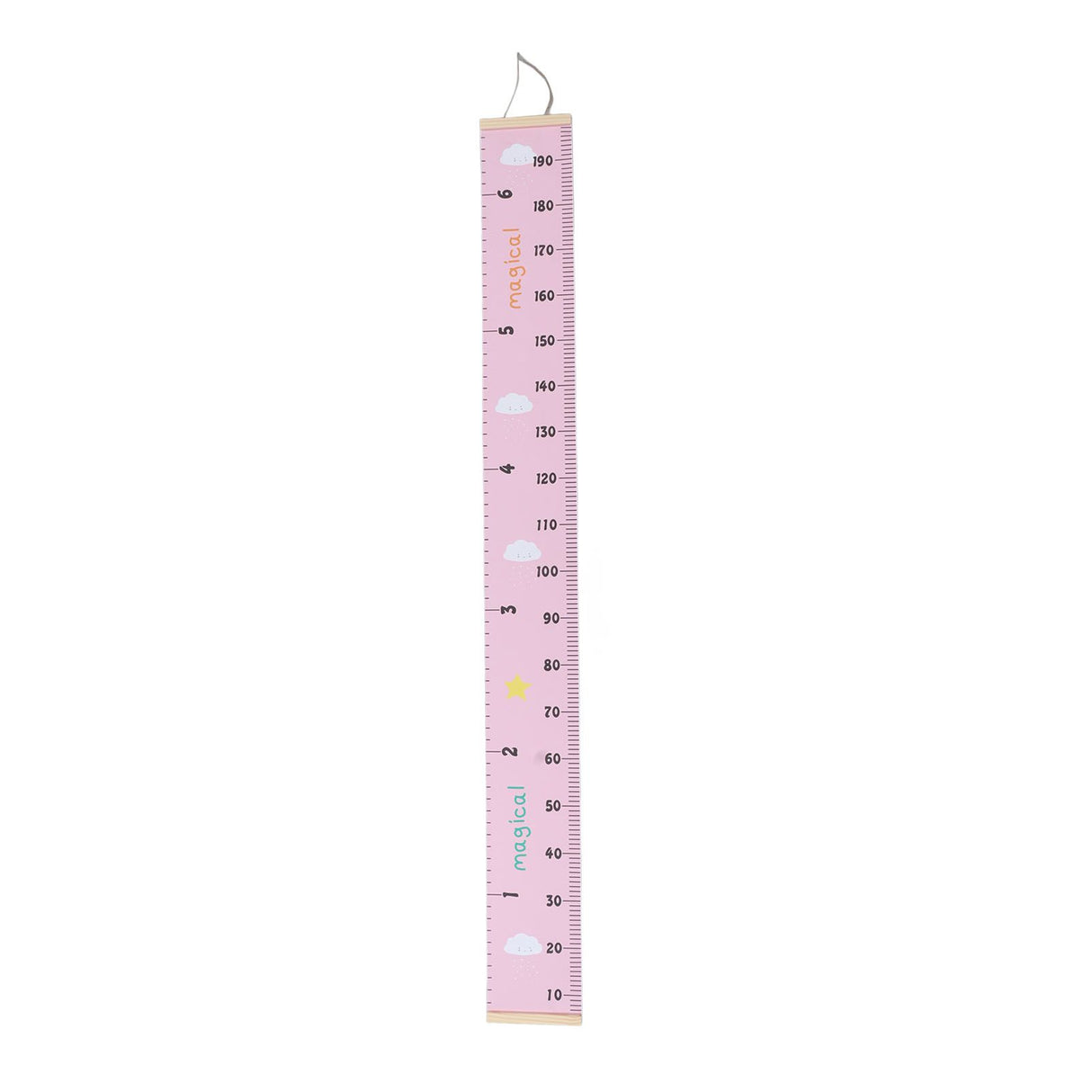 Kids Growth Chart Accurate Baby Height Growth Chart Ruler Removable Canvas Wall Hanging Measurement Chart for Home Pink Cloud