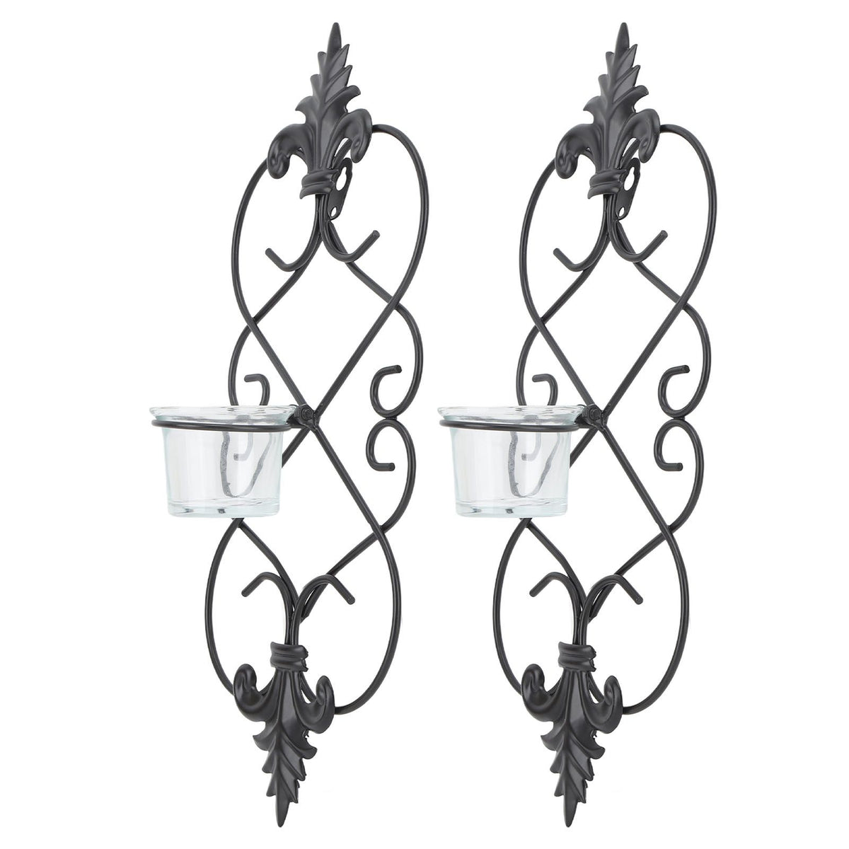 2PCS Wall Hanging Candle Holder Iron Hanging Wall Candle Holders for Home Decoration Weddings Events
