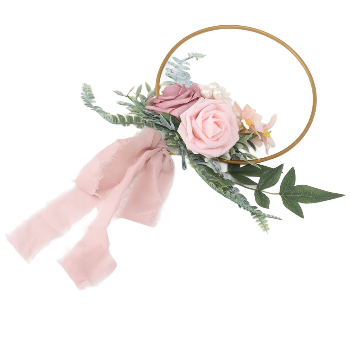 Artificial Succulents Wreath Iron Foam Greenery Wreath Portable Bridal Wreath for Wedding Celebration A