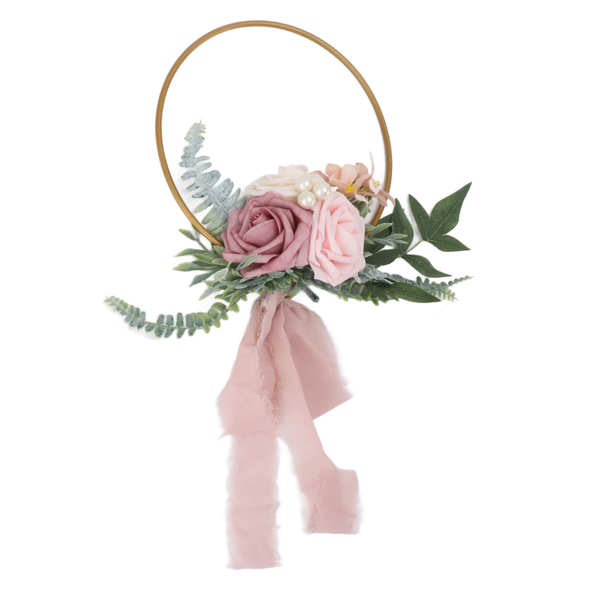 Artificial Succulents Wreath Iron Foam Greenery Wreath Portable Bridal Wreath for Wedding Celebration A