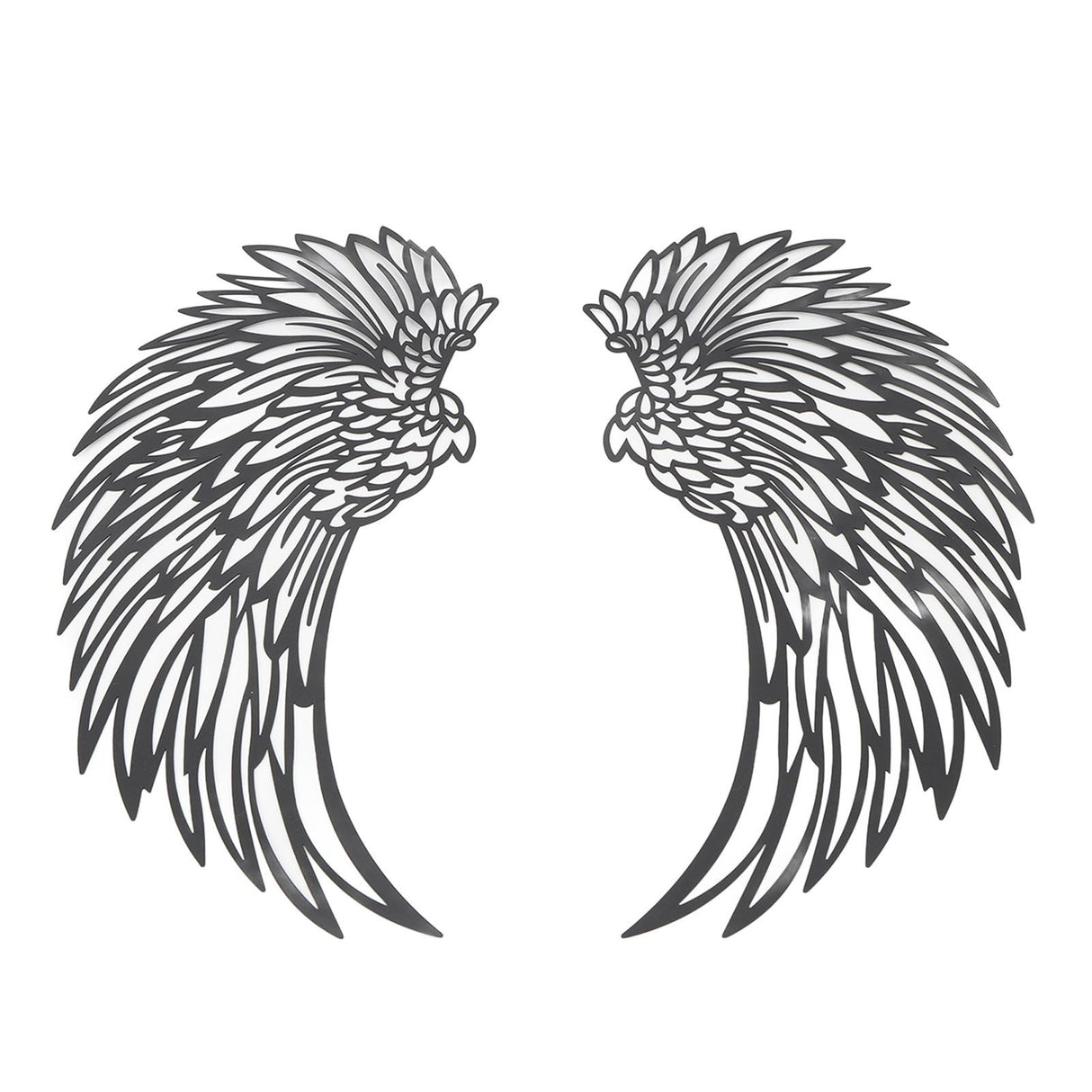 Angel Wings Metal Wall Art Indoor Outdoor Hanging Metal Angel Wings Wall Decor with LED Lights for Home Bedroom Living Room Garden Office