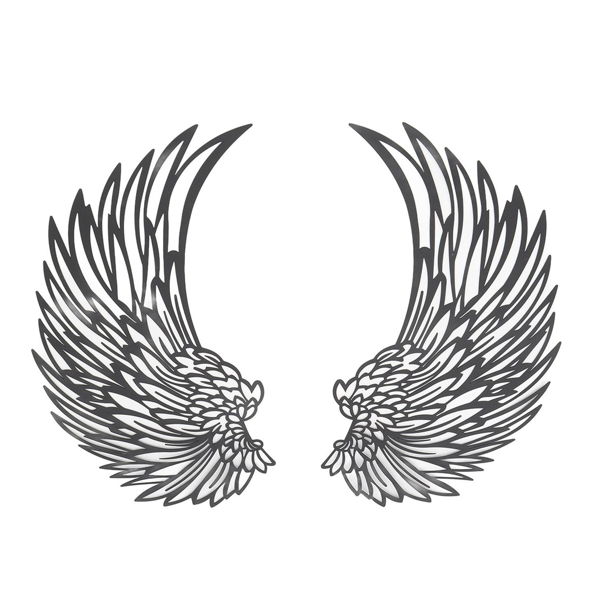 Angel Wings Metal Wall Art Indoor Outdoor Hanging Metal Angel Wings Wall Decor with LED Lights for Home Bedroom Living Room Garden Office