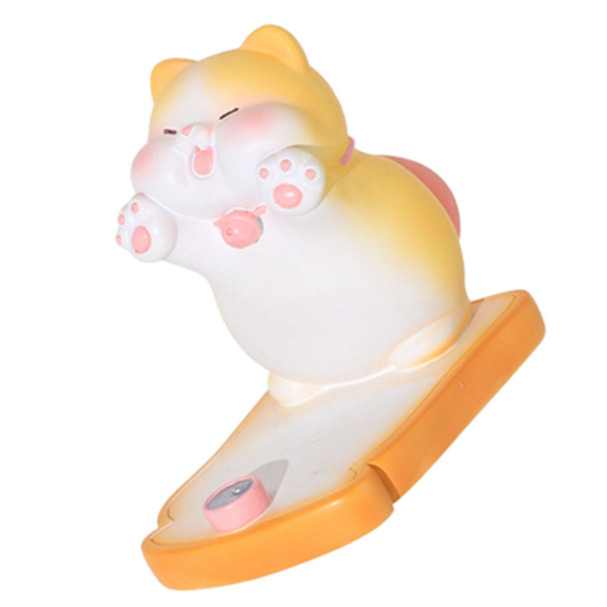 Cute Cat Cellphone Holder Resin Mini Portable Mobile Phone Stand Desk Ornament for Bedroom Office Ginger
