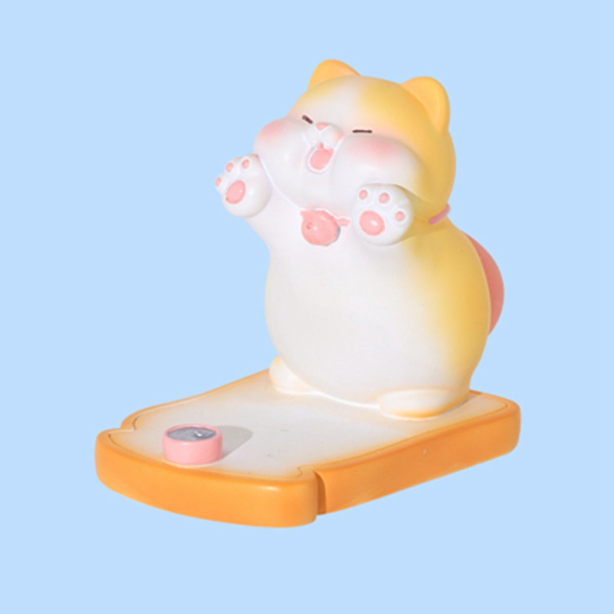 Cute Cat Cellphone Holder Resin Mini Portable Mobile Phone Stand Desk Ornament for Bedroom Office Ginger