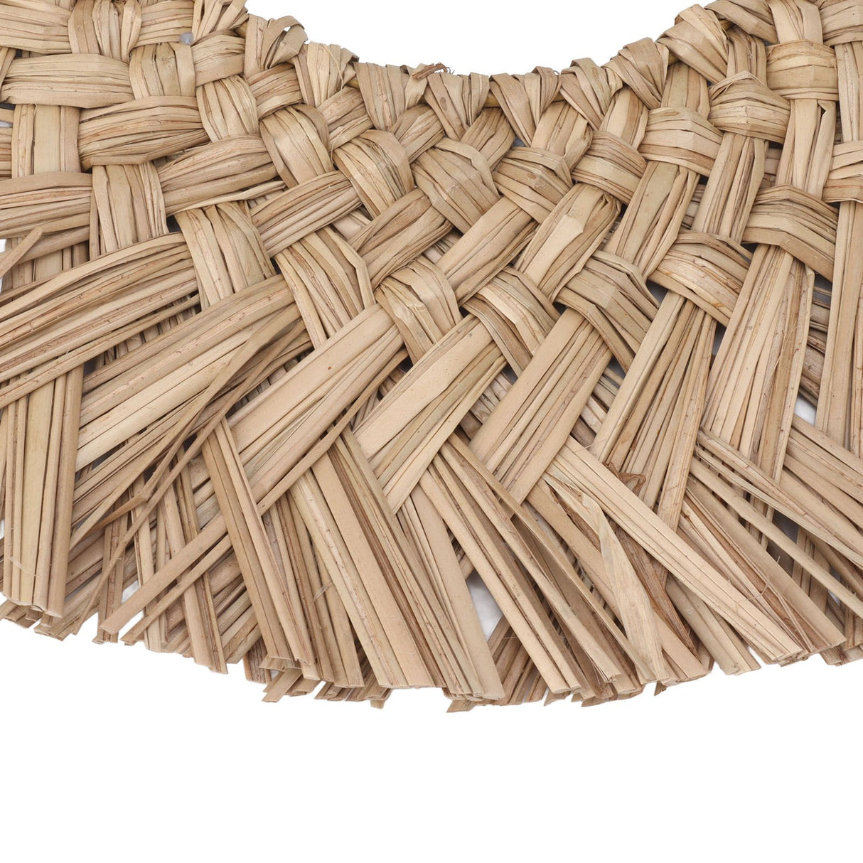 Straw Weaving Wall Mirror Retro Beautiful Woven Wall Hanging Mirror for Dorm Room Decoration Nature