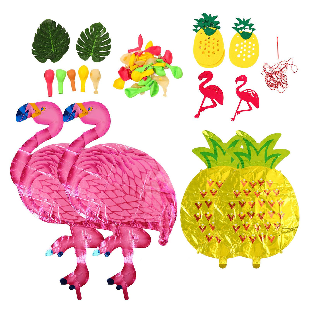 Hawaii Flamingo Pineapple Balloon Set Summer Party Decoration Balloon Set for Wedding Party