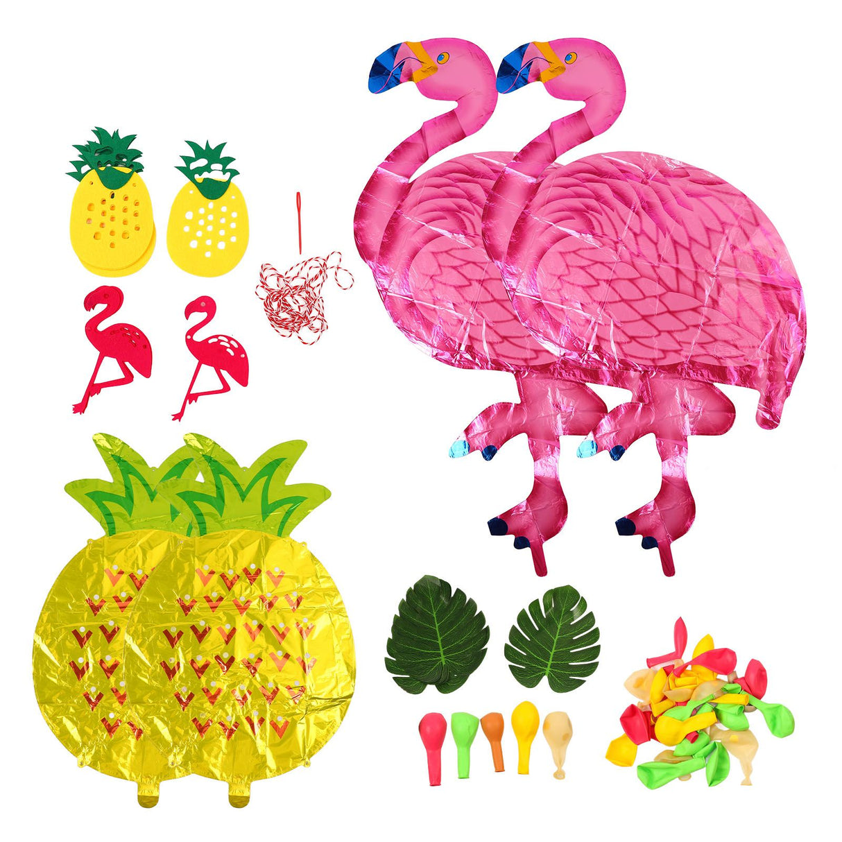 Hawaii Flamingo Pineapple Balloon Set Summer Party Decoration Balloon Set for Wedding Party