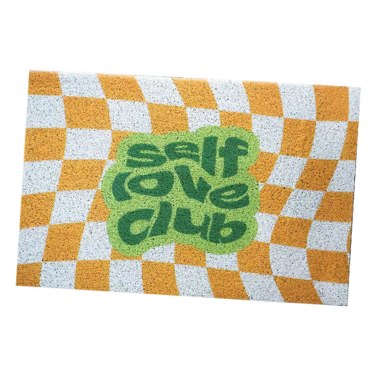 Checkerboard Kitchen Rugs Washable Hallway Entry Carpet Non Slip Entryway Runner Mat for Home Restaurant Office Yellow