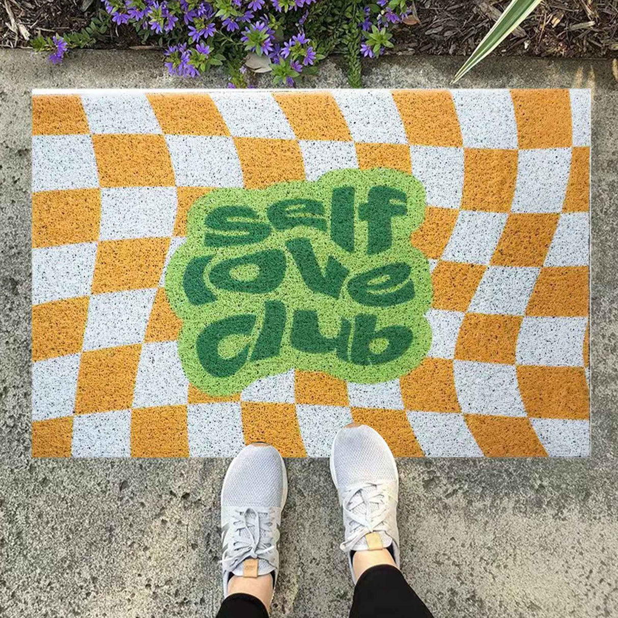 Checkerboard Kitchen Rugs Washable Hallway Entry Carpet Non Slip Entryway Runner Mat for Home Restaurant Office Yellow