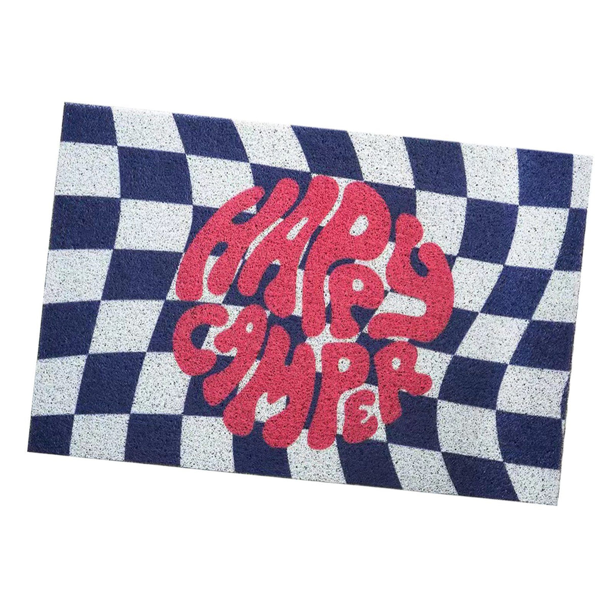 Checkerboard Kitchen Rugs Washable Hallway Entry Carpet Non Slip Entryway Runner Mat for Home Restaurant Office Blue