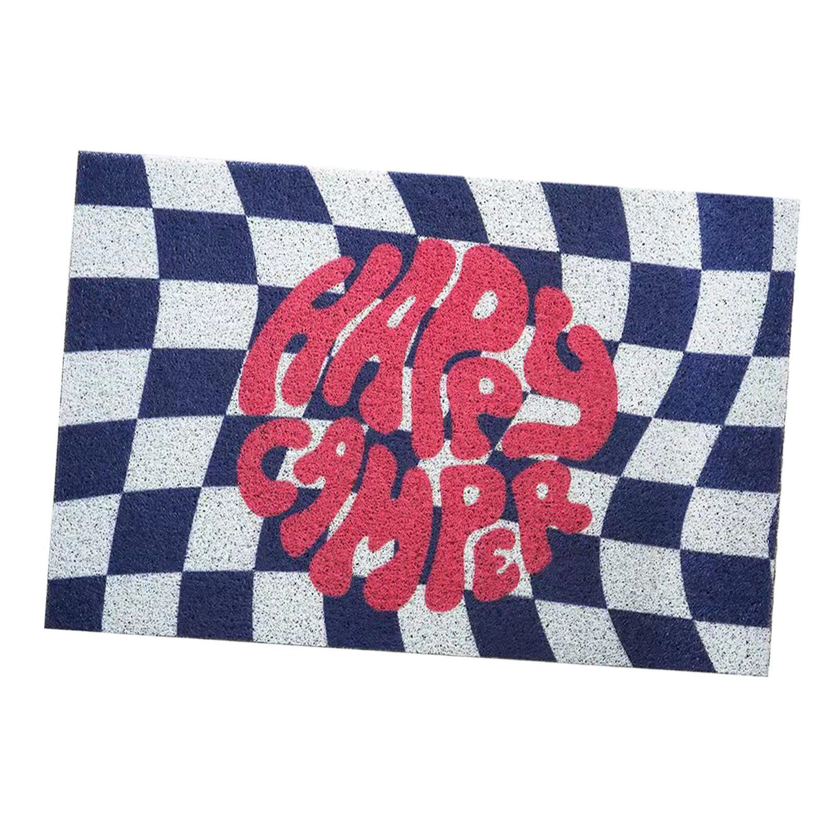 Checkerboard Kitchen Rugs Washable Hallway Entry Carpet Non Slip Entryway Runner Mat for Home Restaurant Office Blue