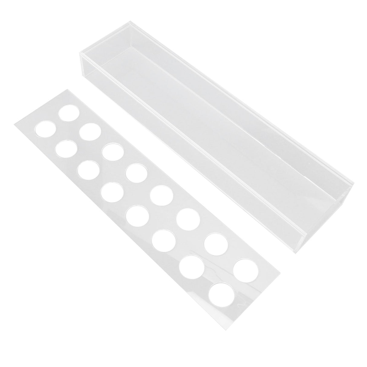 Rectangular Floral Centerpiece Clear Acrylic Flower Vase for Dining Table Wedding Party Home 16 Hole