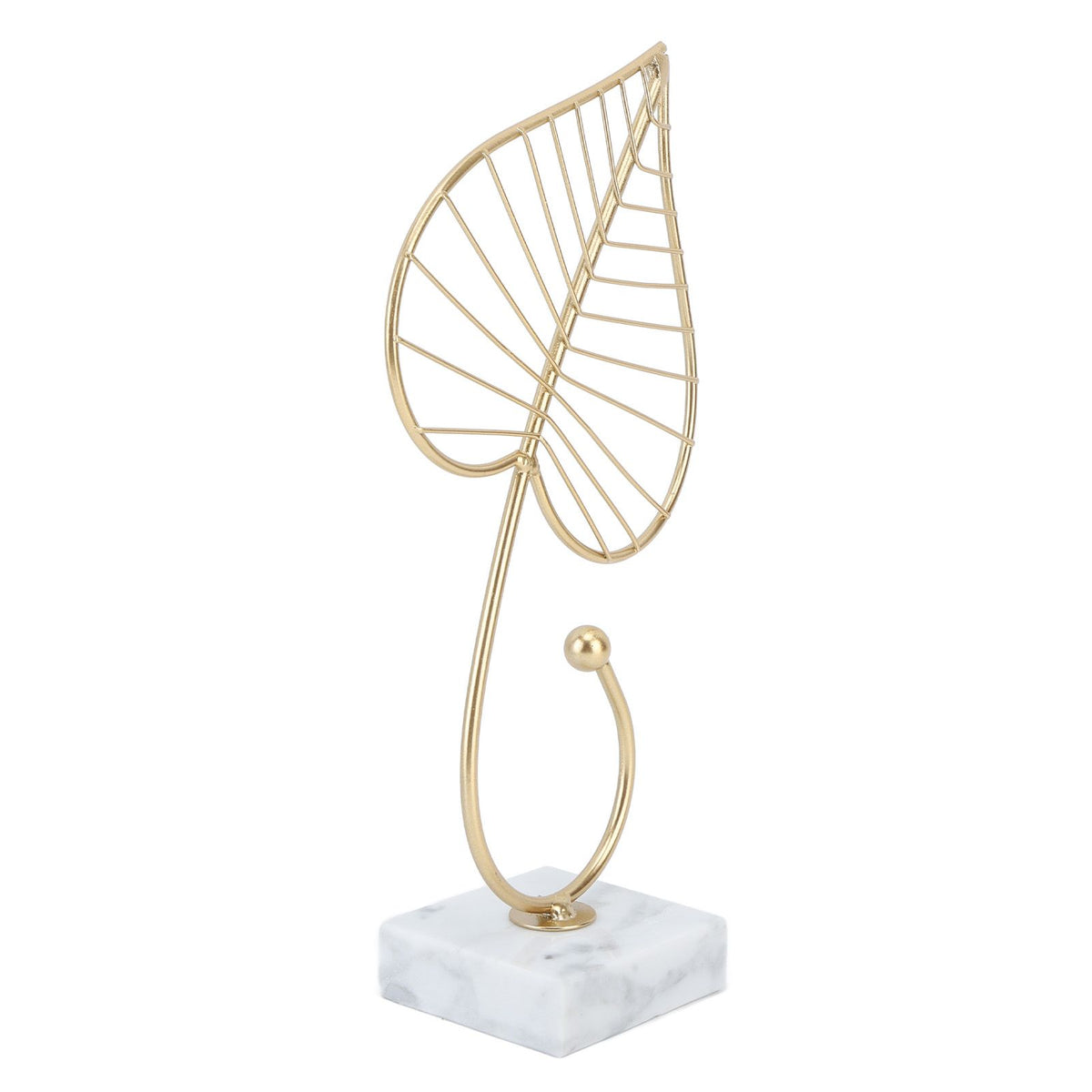 Leaf Sculpture Statue Light Luxury Marble Base Easy to Clean Home Decoration for Hallway
