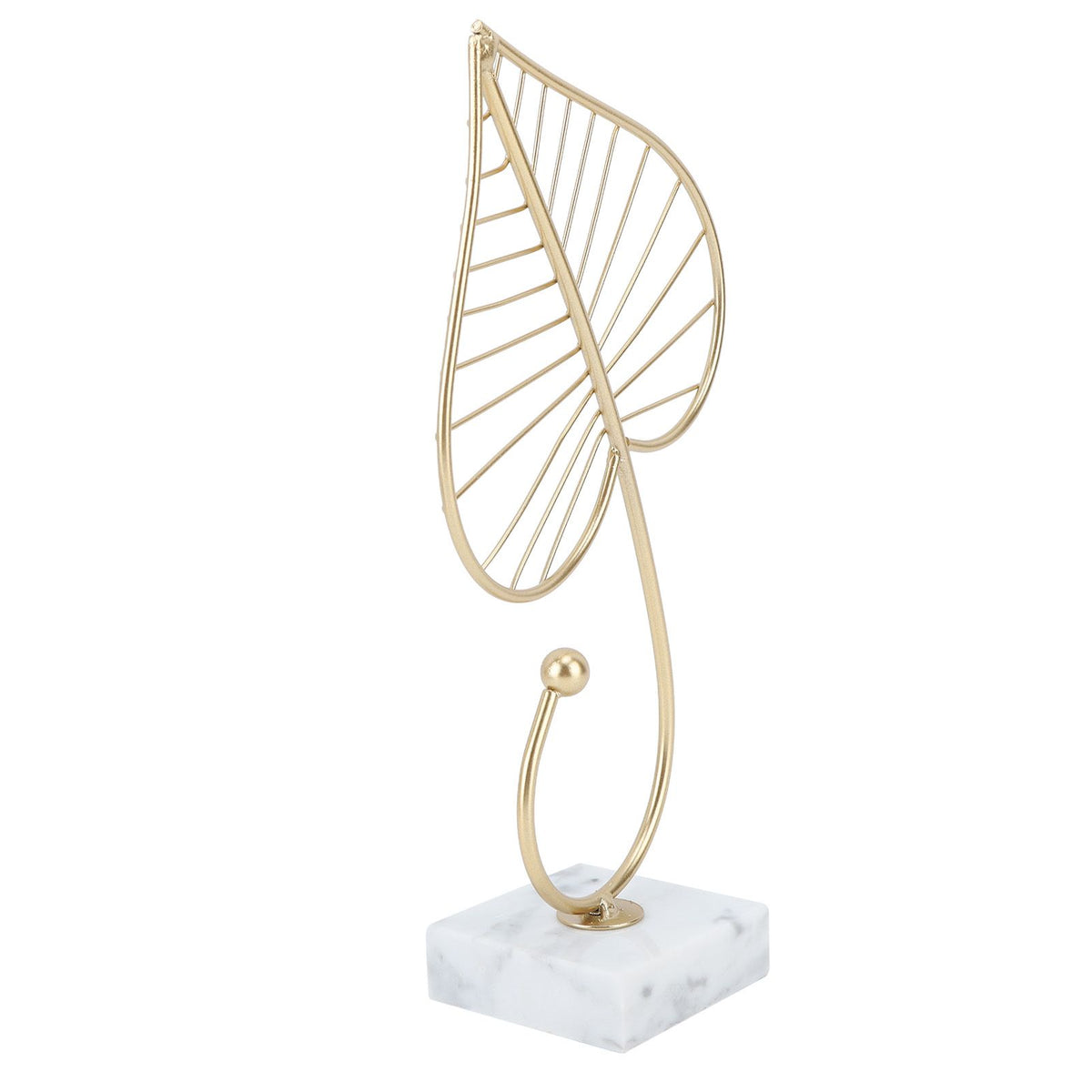 Leaf Sculpture Statue Light Luxury Marble Base Easy to Clean Home Decoration for Hallway