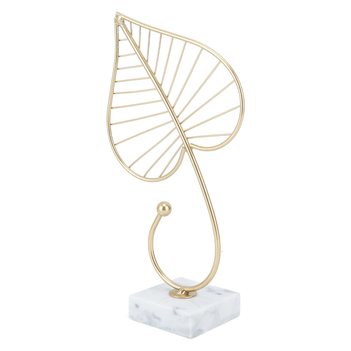 Leaf Sculpture Statue Light Luxury Marble Base Easy to Clean Home Decoration for Hallway