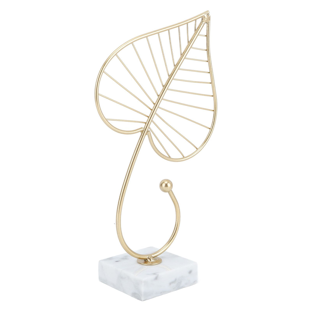 Leaf Sculpture Statue Light Luxury Marble Base Easy to Clean Home Decoration for Hallway