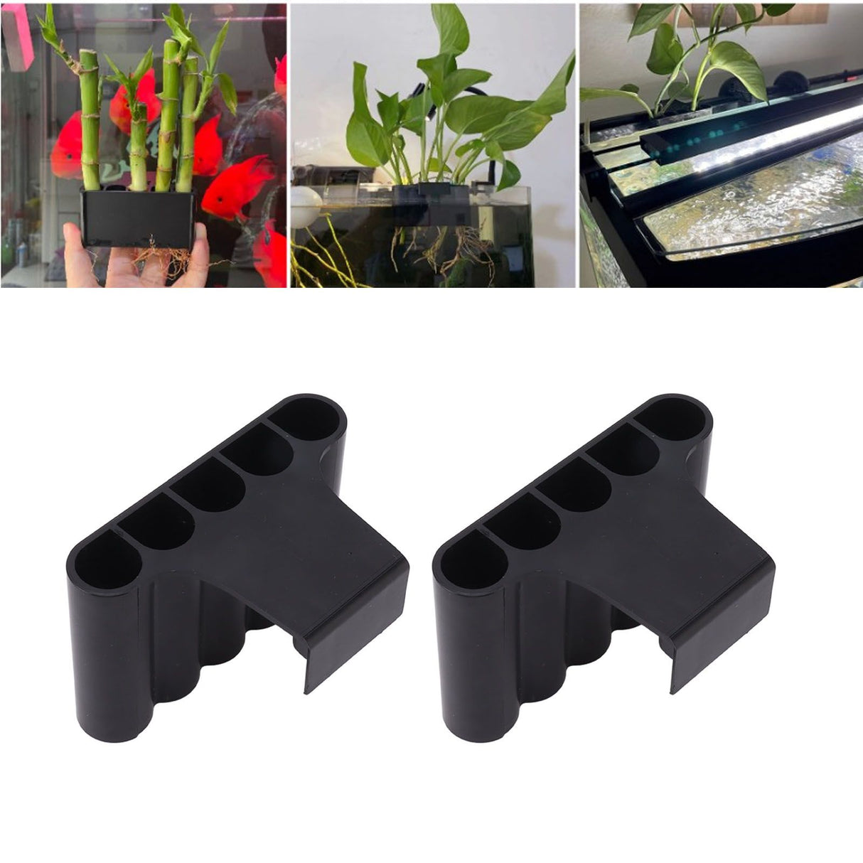 2Pcs Aquarium Plant Holder Aquarium Hanging Aquatic Plant Holder Fish Tank Decorations with Integrated Hook Short Hook