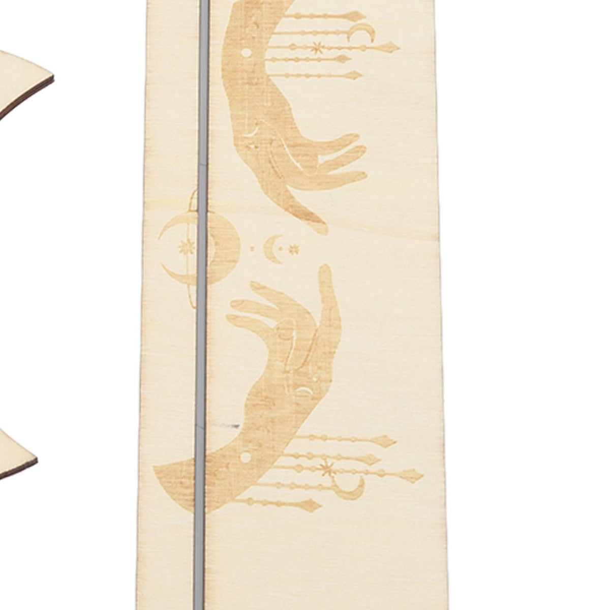 2 Pieces Wooden Tarot Card Stand Holder Stable Moon Shape and Rectangle Wooden Tarot Card Display Stand Base Type C