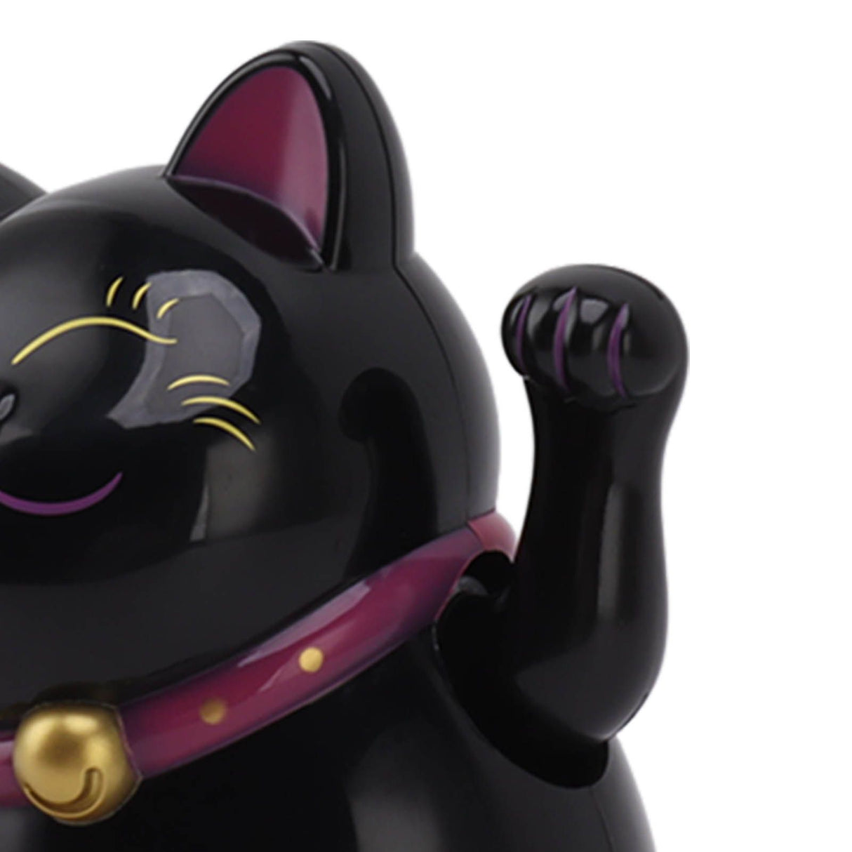 5.5in Electric Waving Arm Fortune Cat Decorative Cute Plastic Cat Ornaments for Cashier Desk MLY11020-5 Black
