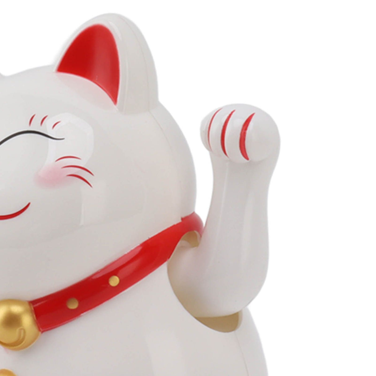 5.5in Electric Waving Arm Fortune Cat Decorative Cute Plastic Cat Ornaments for Cashier Desk MLY11020-1 White