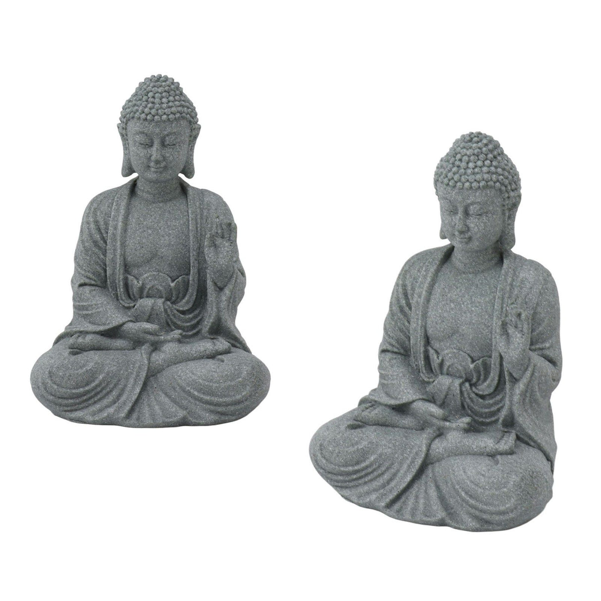 Buddha Statue Green Sandstone Sculpture Buddhist Sitting Figurine Ornament for Living Room Courtyard 7135K-02