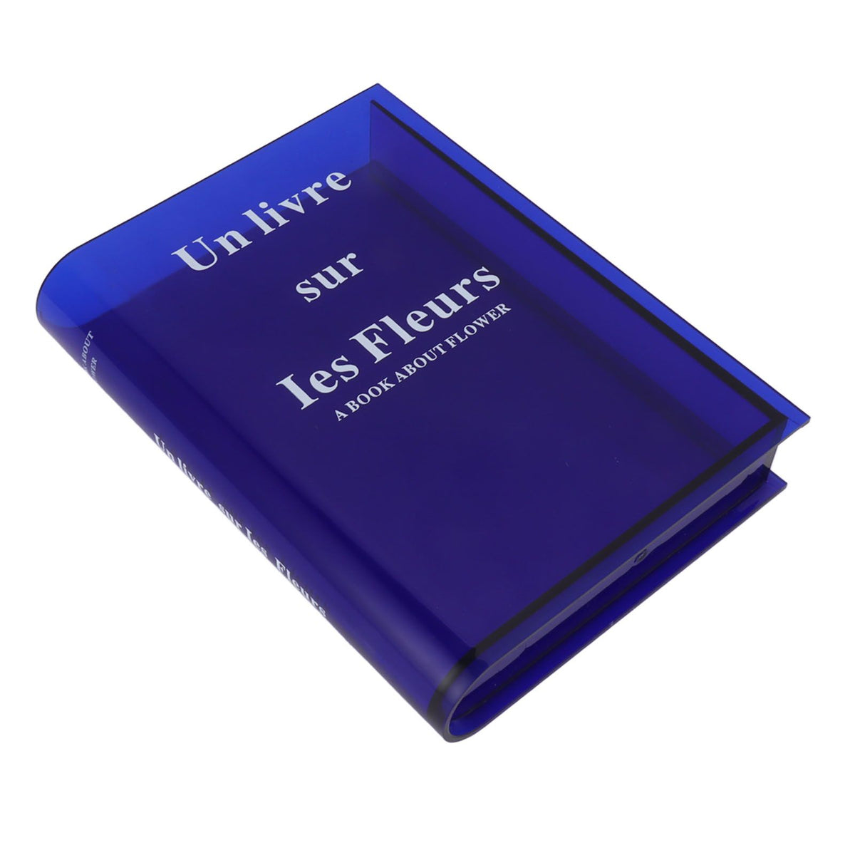 Book Vase for Flowers Acrylic Decorative Transparent Clear Book Shape Flower Vase for Home Living Room Office Blue