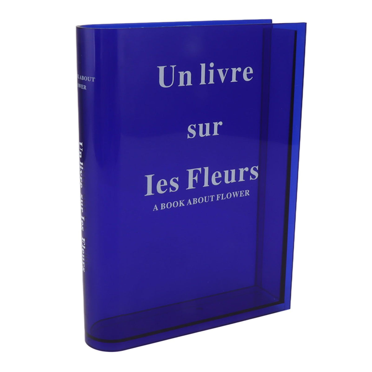 Book Vase for Flowers Acrylic Decorative Transparent Clear Book Shape Flower Vase for Home Living Room Office Blue
