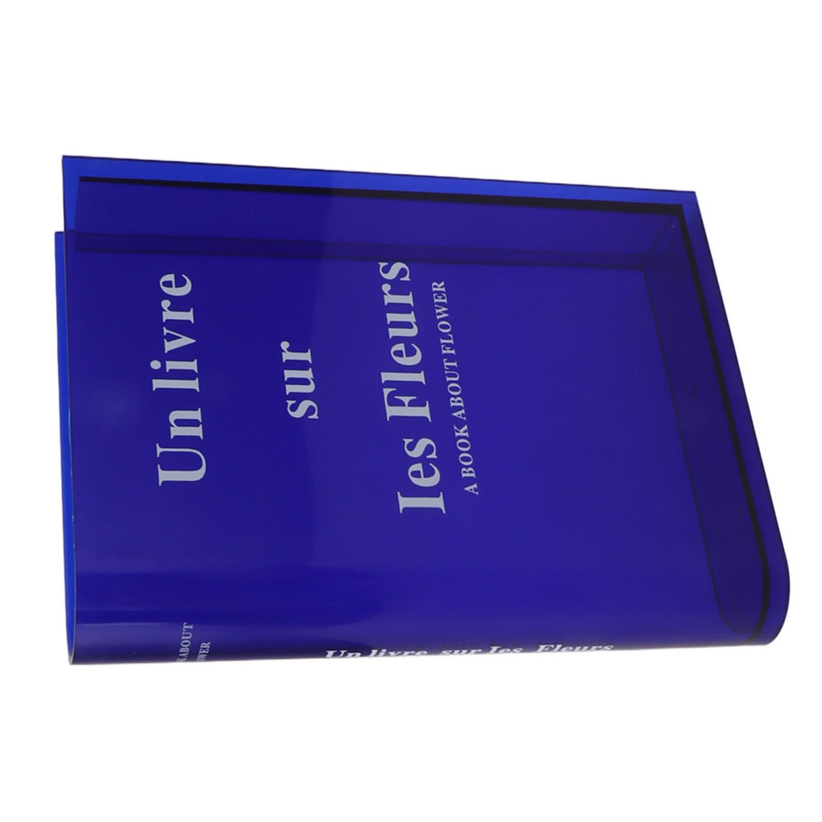 Book Vase for Flowers Acrylic Decorative Transparent Clear Book Shape Flower Vase for Home Living Room Office Blue