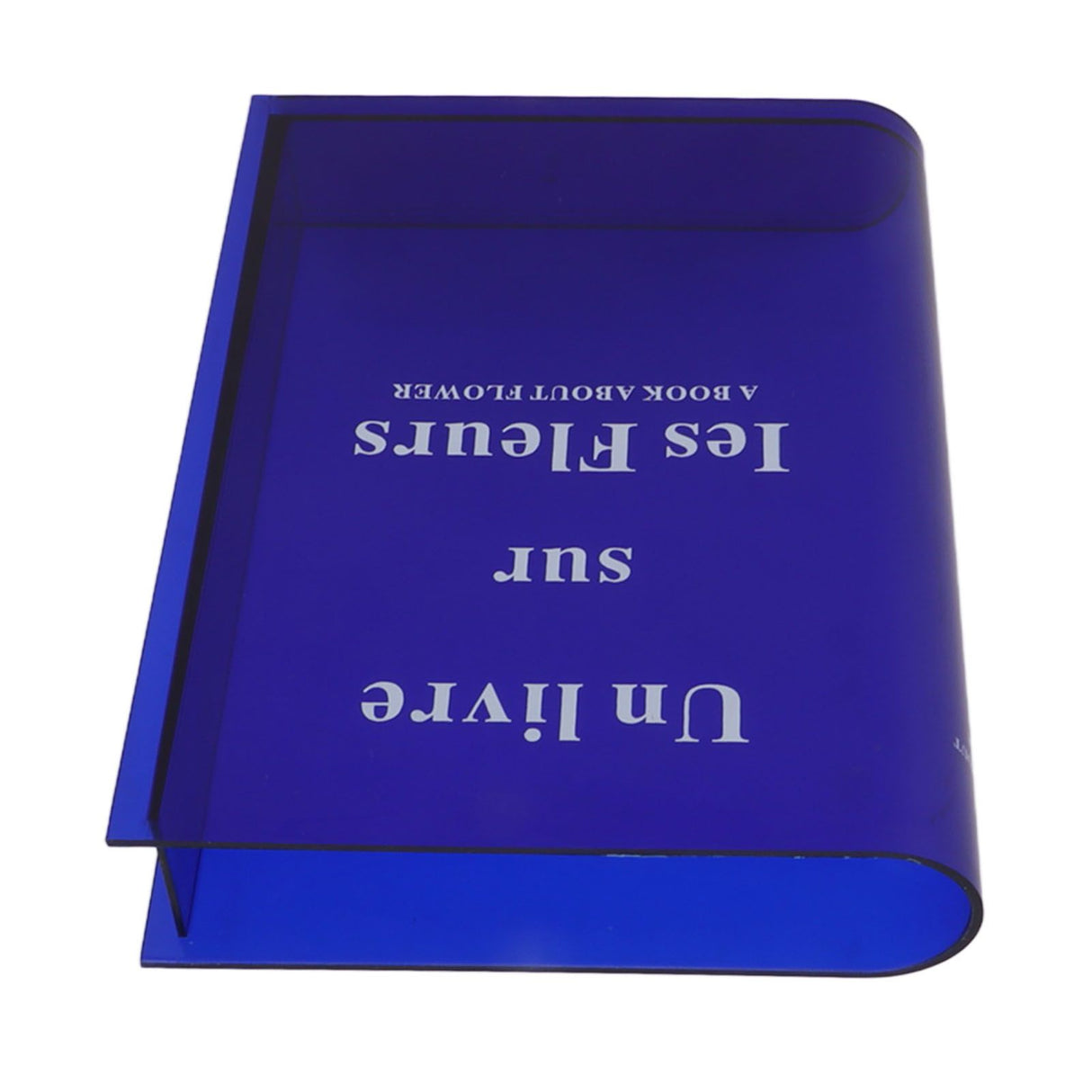 Book Vase for Flowers Acrylic Decorative Transparent Clear Book Shape Flower Vase for Home Living Room Office Blue