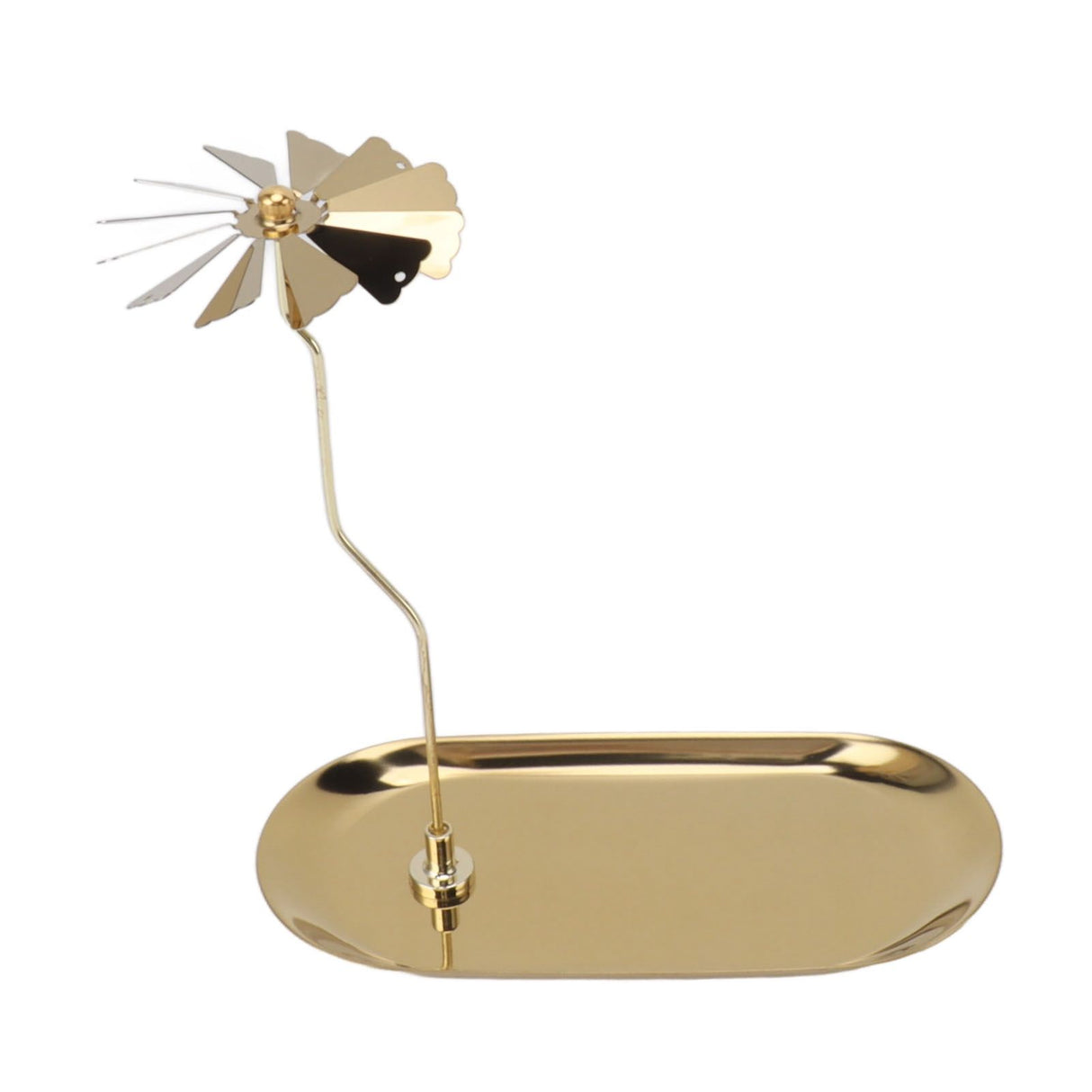 Rotating Candlestick Spinning Rotary Candle Holder Christmas Gift Oval Stainless Steel Tray