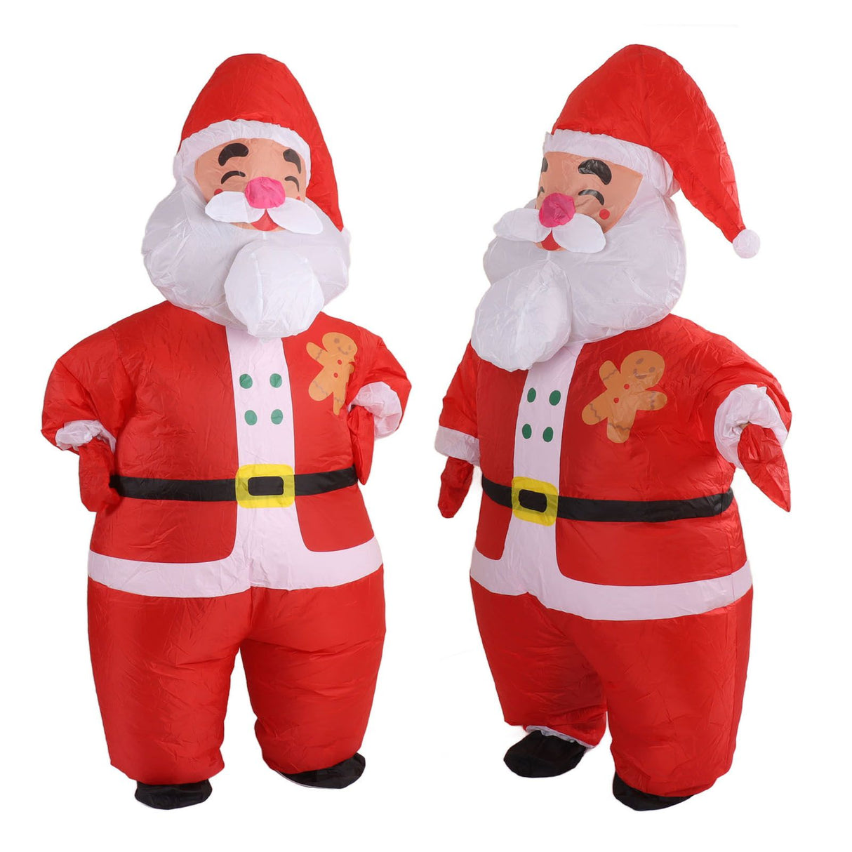 Inflatable Christmas Costume Funny Blow Up Christmas Party Doll Suit for 150‑190cm Adult Cosplay Big Head Santa