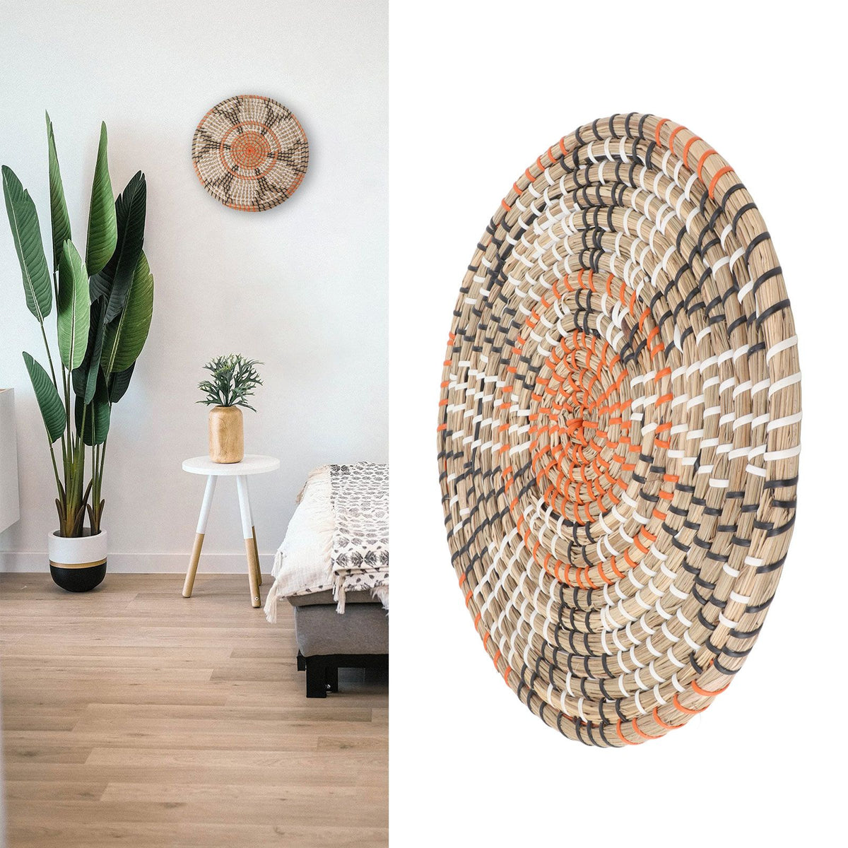Grass Woven Placemats Nordic Style Innovative Round Placemats for Dining Table Home Decor Wall Decor 30cm/11.8in