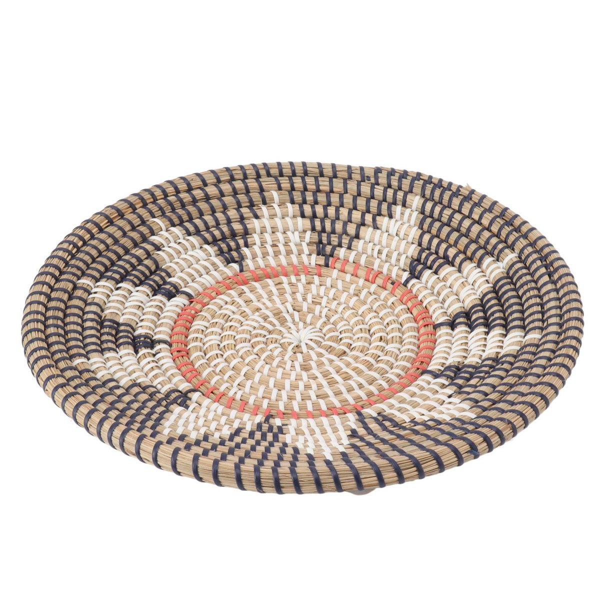 Round Grass Wall Ornaments 35cm Diameter Hand Knitting Hanging Woven Wall Baskets for Living Room Kitchen Style 2