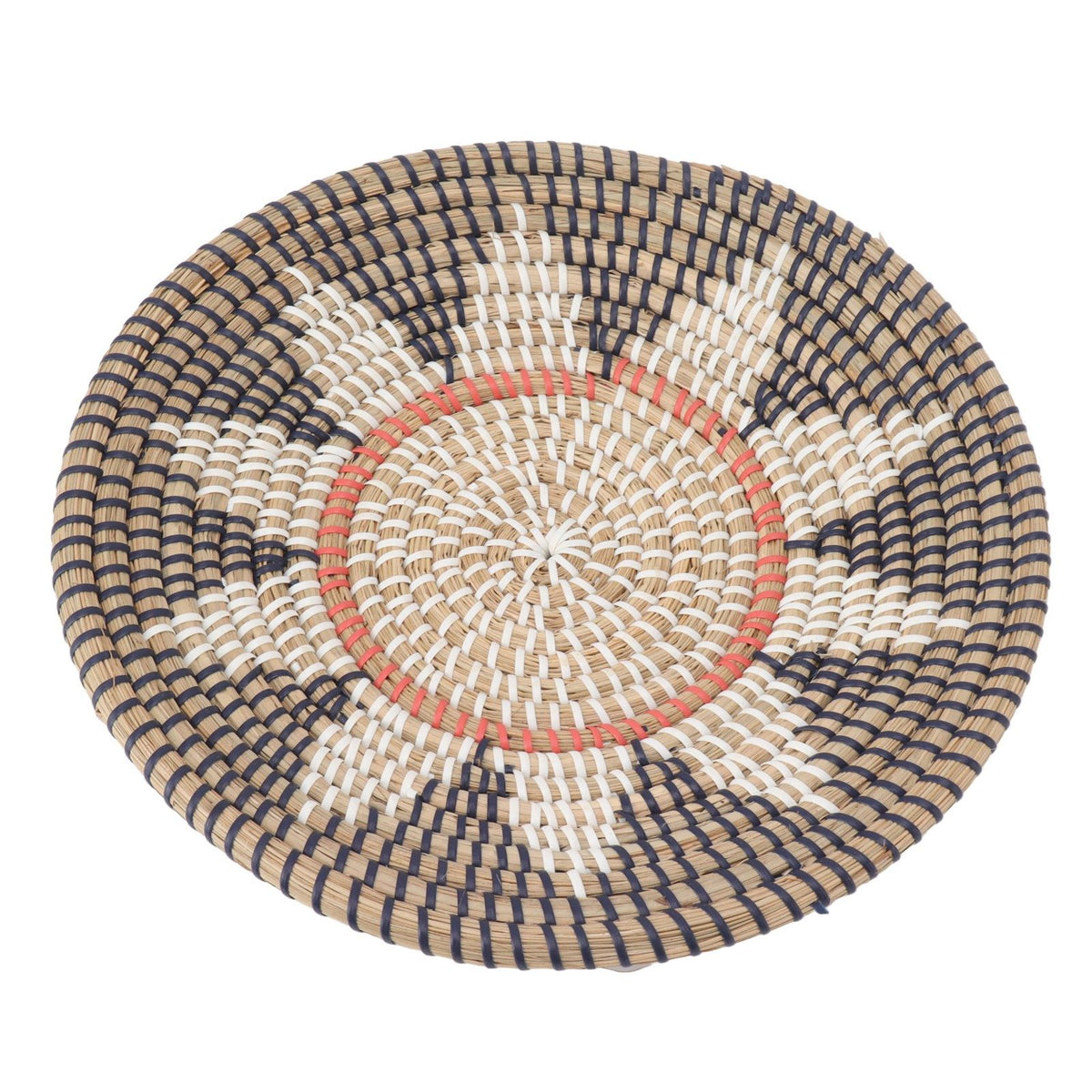 Round Grass Wall Ornaments 35cm Diameter Hand Knitting Hanging Woven Wall Baskets for Living Room Kitchen Style 2