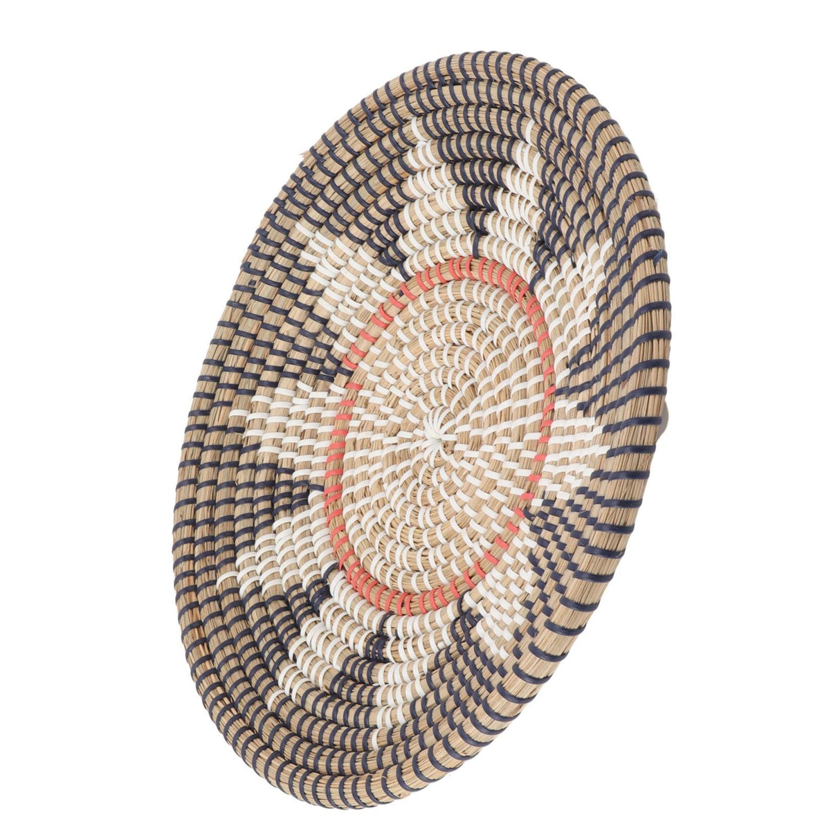 Round Grass Wall Ornaments 35cm Diameter Hand Knitting Hanging Woven Wall Baskets for Living Room Kitchen Style 2
