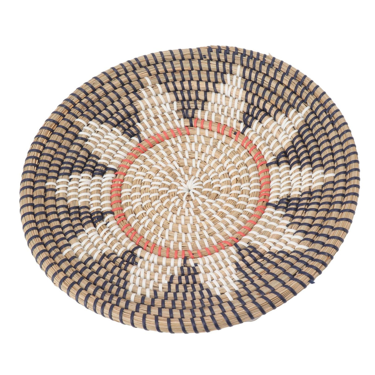Round Grass Wall Ornaments 35cm Diameter Hand Knitting Hanging Woven Wall Baskets for Living Room Kitchen Style 2