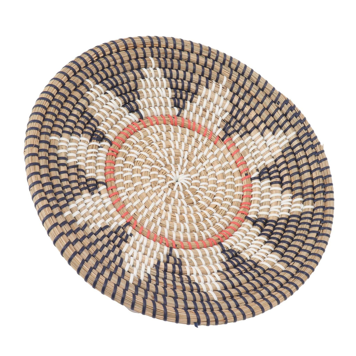 Round Grass Wall Ornaments 35cm Diameter Hand Knitting Hanging Woven Wall Baskets for Living Room Kitchen Style 2
