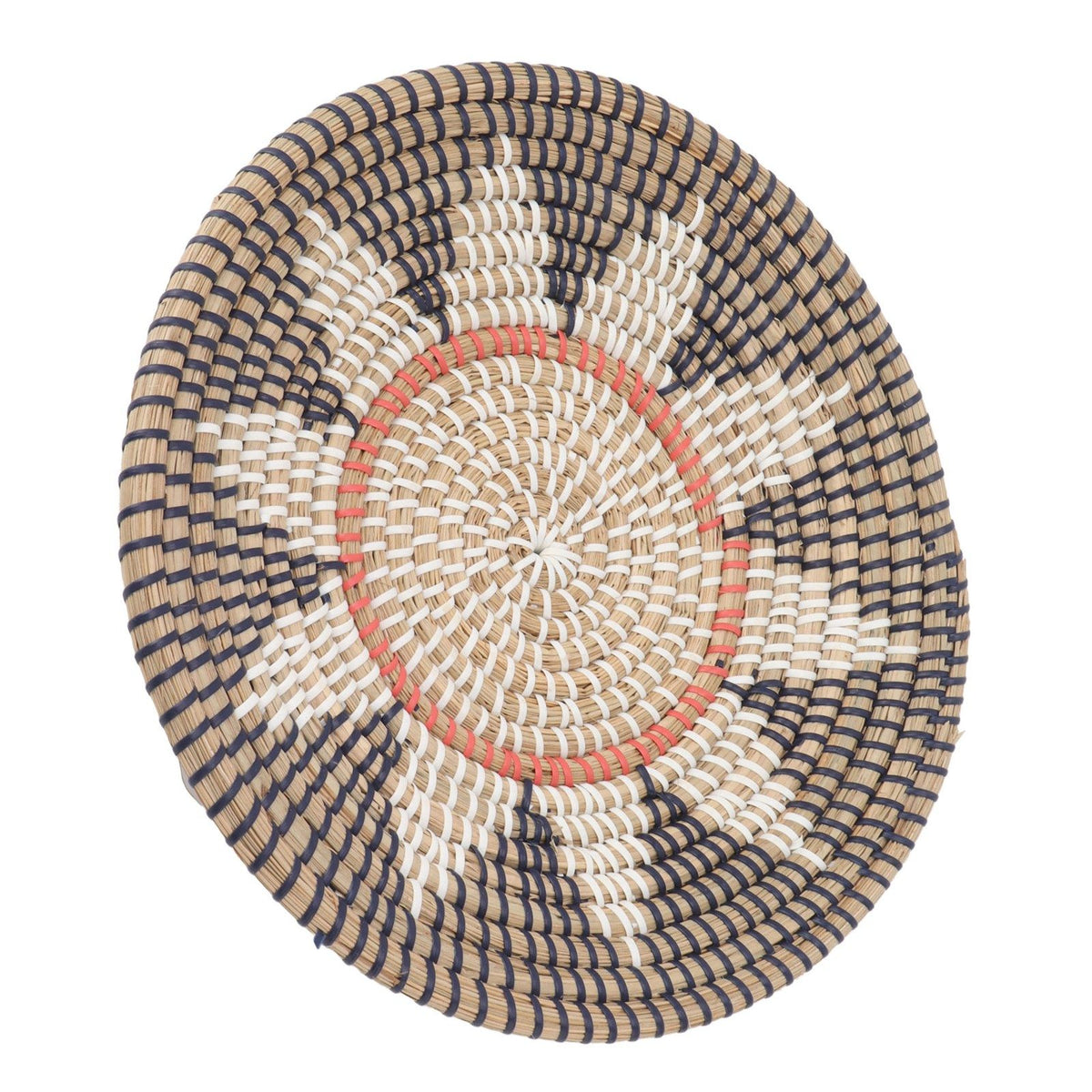 Round Grass Wall Ornaments 35cm Diameter Hand Knitting Hanging Woven Wall Baskets for Living Room Kitchen Style 2